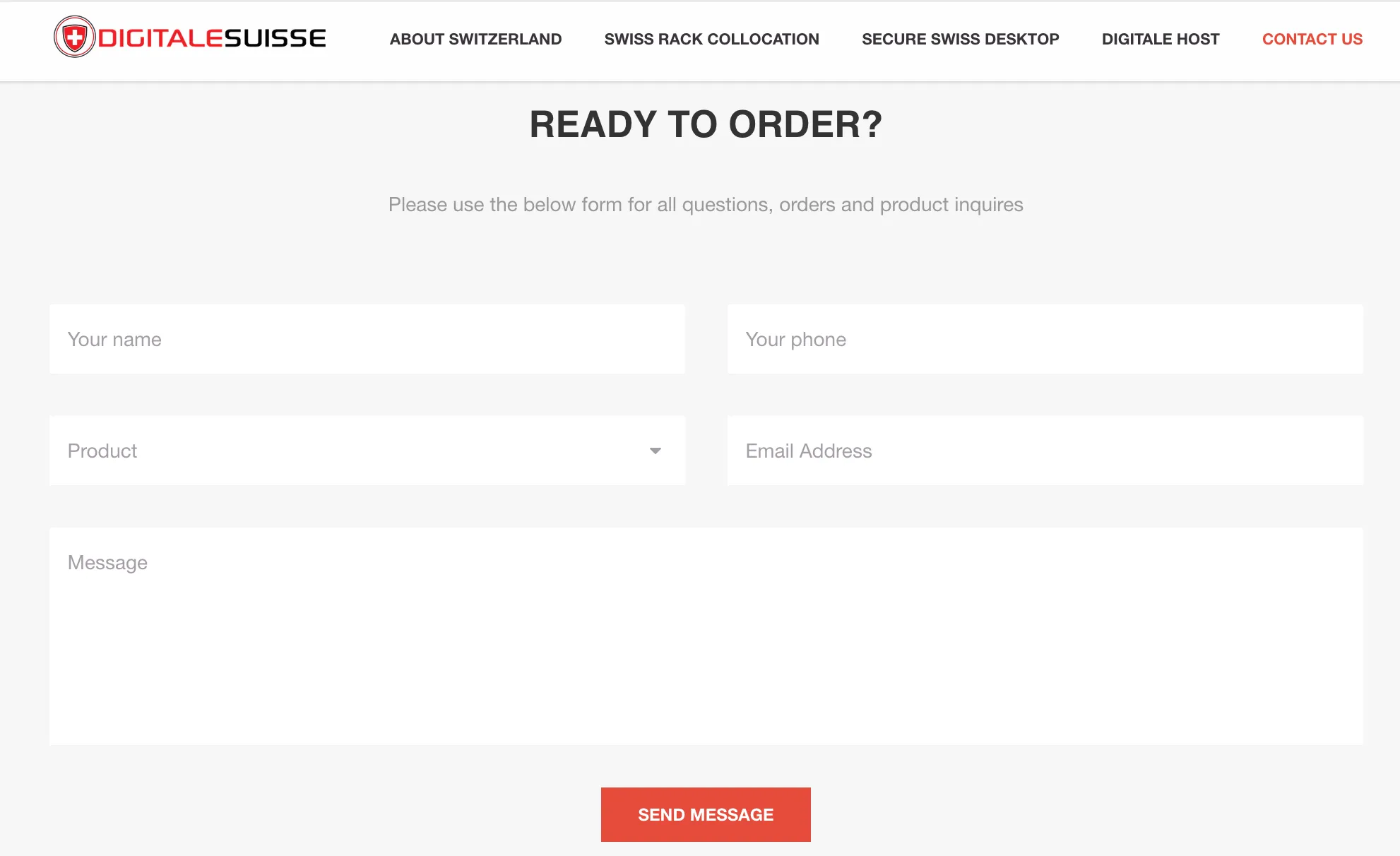 Digitale Suisse has a web contact form on their homepage that isn&rsquo;t apparent from their Whois records.