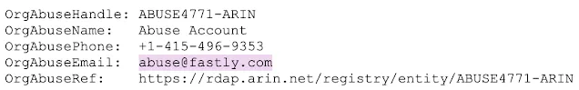 Abuse contact details from CentralOps
